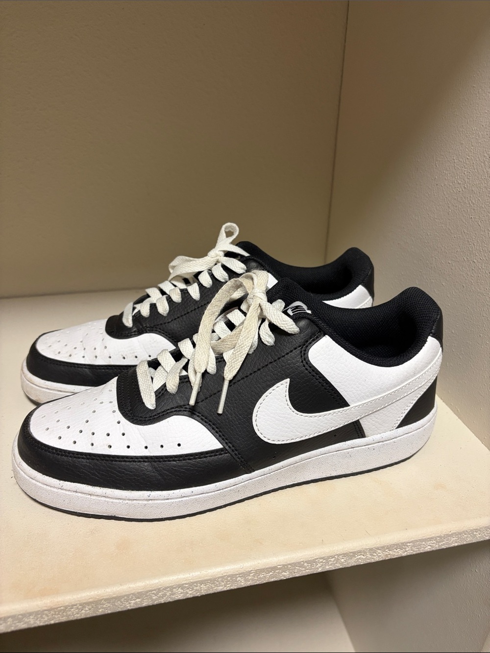 Nike Men’s Court Vision Sneakers in Black and White